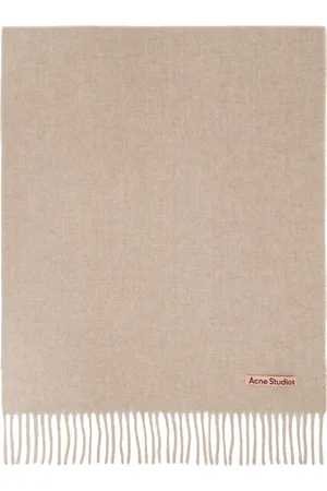 Acne Studios Beige Fringe Wool Oversized Scarf