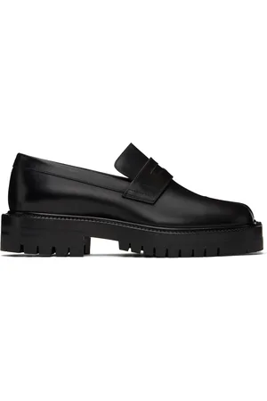 Maison Margiela Black Tabi Leather Loafers