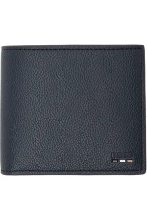 HUGO BOSS Navy Grained Faux-Leather Wallet