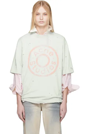 Acne Studios Blue Relaxed Fit Logo T-shirt