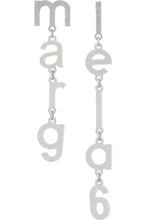 Maison Margiela Silver Letter Logo Earrings