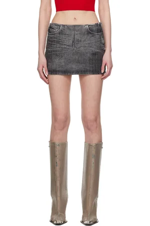 Diesel Gray De-Pra-Mini-S3 Denim Miniskirt