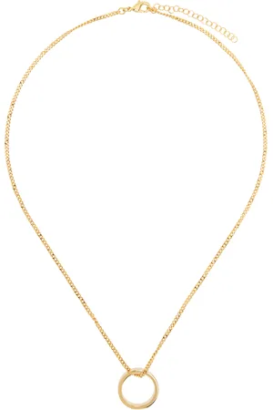 Maison Margiela Gold Minimal Logo 6MM Pendant Ring Necklace