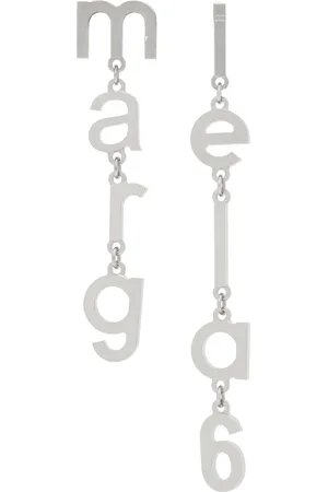 Maison Margiela Silver Letter Logo Earrings