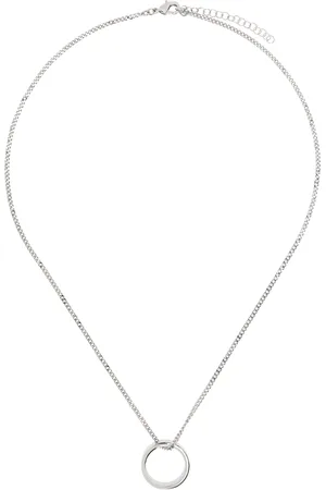 Maison Margiela Silver Minimal Logo 6MM Pendant Ring Necklace