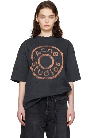 Acne Studios Gray Relaxed Fit Logo T-shirt