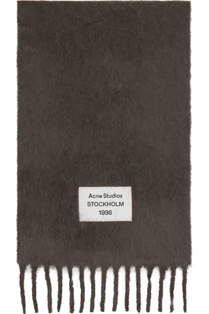Acne Studios Gray Fringe Alpaca Scarf