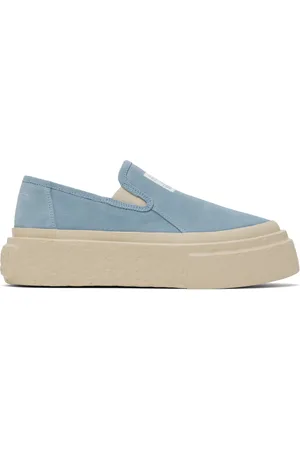 Maison Margiela Blue Suede Platform Slip-On Sneakers