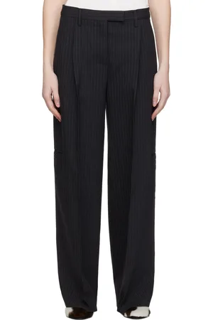 Acne Studios Black Tailored Pinstripe Trousers