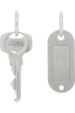Maison Margiela Silver Key Tag Earrings