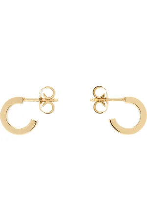 Maison Margiela Gold Numeric Minimal Signature Hoop Earrings