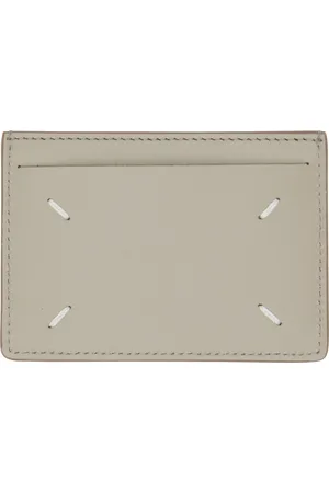 Maison Margiela Gray Leather Small Card Holder