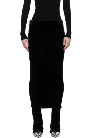 Alaïa Black Velvet Maxi Skirt