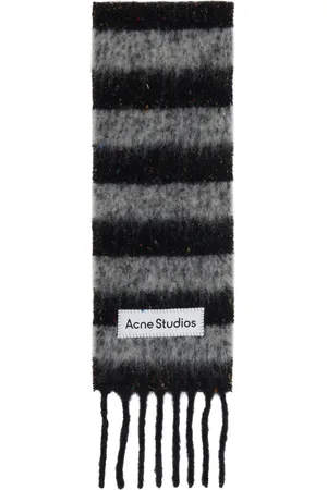 Acne Studios Black & Gray Striped Scarf