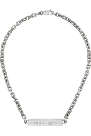 Maison Margiela Silver Enamel Logo Necklace