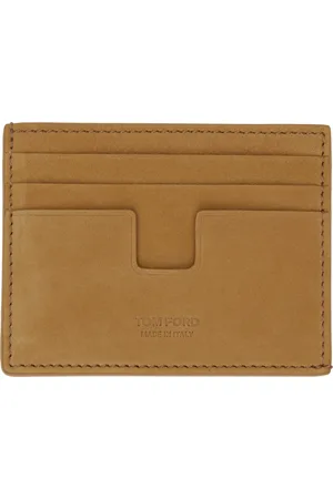 Tom Ford Tan Nubuck T Line Card Holder