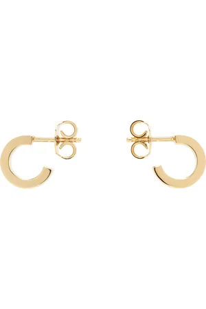 Maison Margiela Gold Numeric Minimal Signature Hoop Earrings