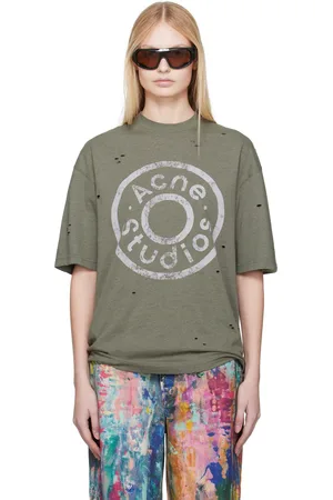 Acne Studios Khaki Relaxed Fit Logo T-shirt