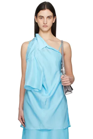 Maison Margiela Blue Dual Wear Light Silk Shirt