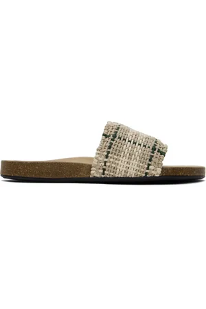 J.W.Anderson Beige & Green Check Sandals