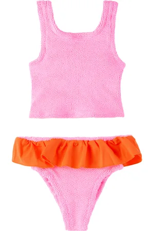 Hunza G Kids Pink & Orange Duo Olive Bikini