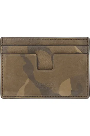Tom Ford Khaki Camo Nubuck Classic Card Holder