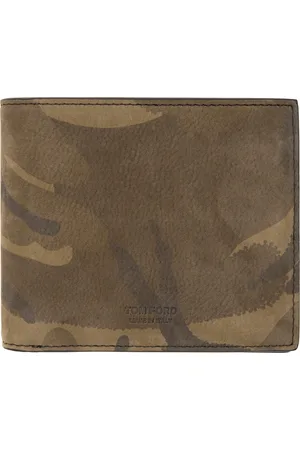 Tom Ford Khaki Camo Nubuck Classic Bifold Wallet