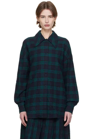 YMC Navy & Green Lena Shirt
