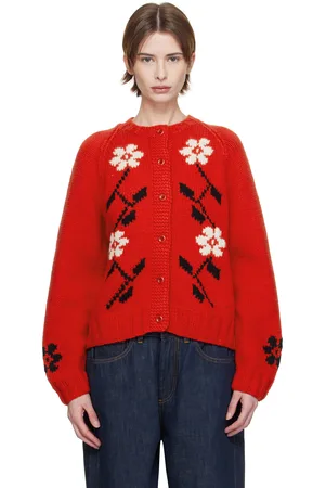 YMC Red Atomic Flower Cardigan