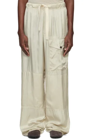 DRIES VAN NOTEN Taupe Viscose Drawstring Cargo Pants