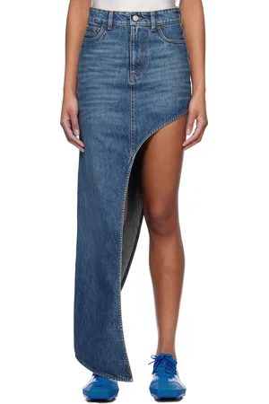COPERNI Blue One-Leg Denim Midi Skirt