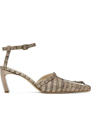 KNWLS Beige Serpent Mules