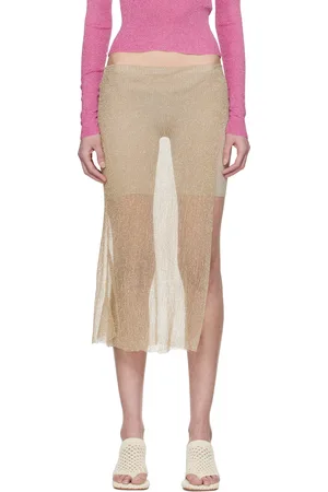Isa Boulder Gold Wrap Midi Skirt