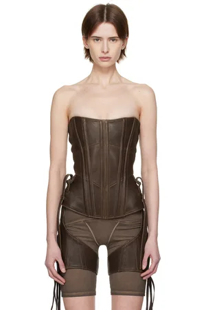 KNWLS Brown Veil Leather Corset