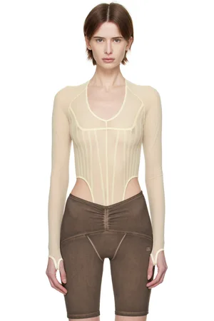 KNWLS Yellow Haze Mesh Bodysuit