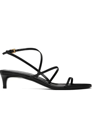 Khaite Black Loop Kitten Heel Heeled Sandals