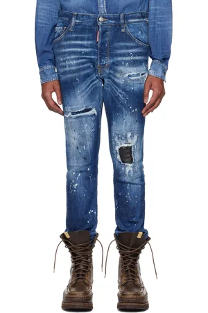 Dsquared2 Blue Medium Ripped Wash Cool Guy Jeans