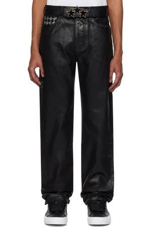AMIRI Black Waxed MA Quad Straight Jeans