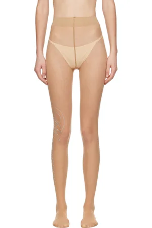 BLUMARINE Beige Rhinestone Tights