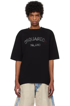 Dsquared2 Black Loose Fit Faded Logo T-shirt