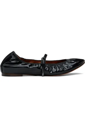 Lanvin Mary Jane Glossy Leather Ballerina Flats