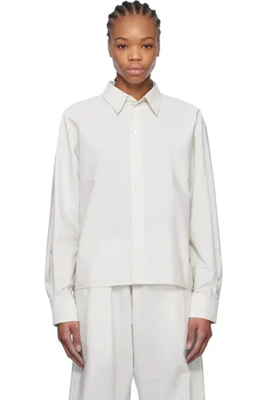 Maison Margiela White Spliced Striped Cotton Poplin Shirt