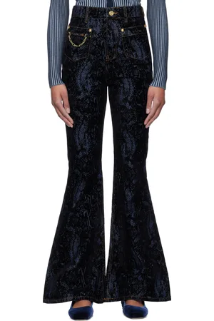 Ganni Navy Snake Print Goddi Jeans