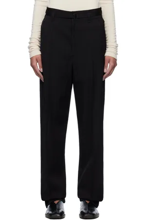 LEMAIRE Black Belted Soft Tailored Trousers