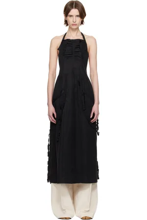 Maison Margiela Black Apron Midi Dress