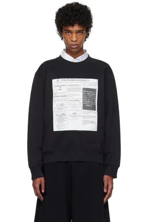 Maison Margiela Black Newspaper Print Jersey Sweatshirt