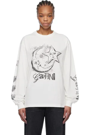 Ganni White Future Heavy Long Sleeve T-shirt