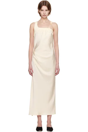 Kijun Off-White Satin Back Tied Maxi Dress