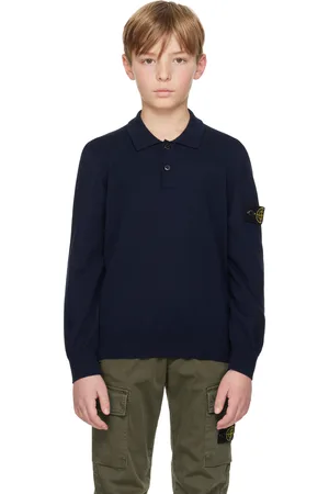 Stone Island Kids Navy Organic Cotton Polo