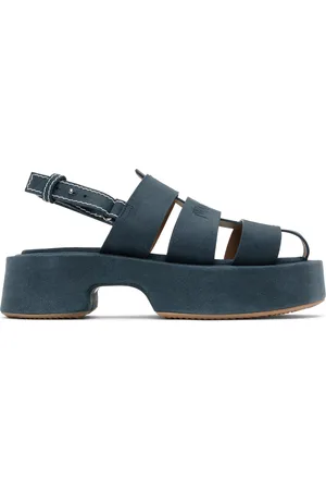 J.W.Anderson Navy Suede Platform Fisherman Sandals